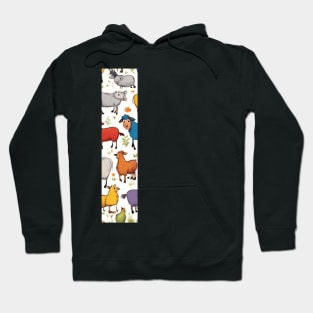 A pattern of farm animals filling the letter i Hoodie